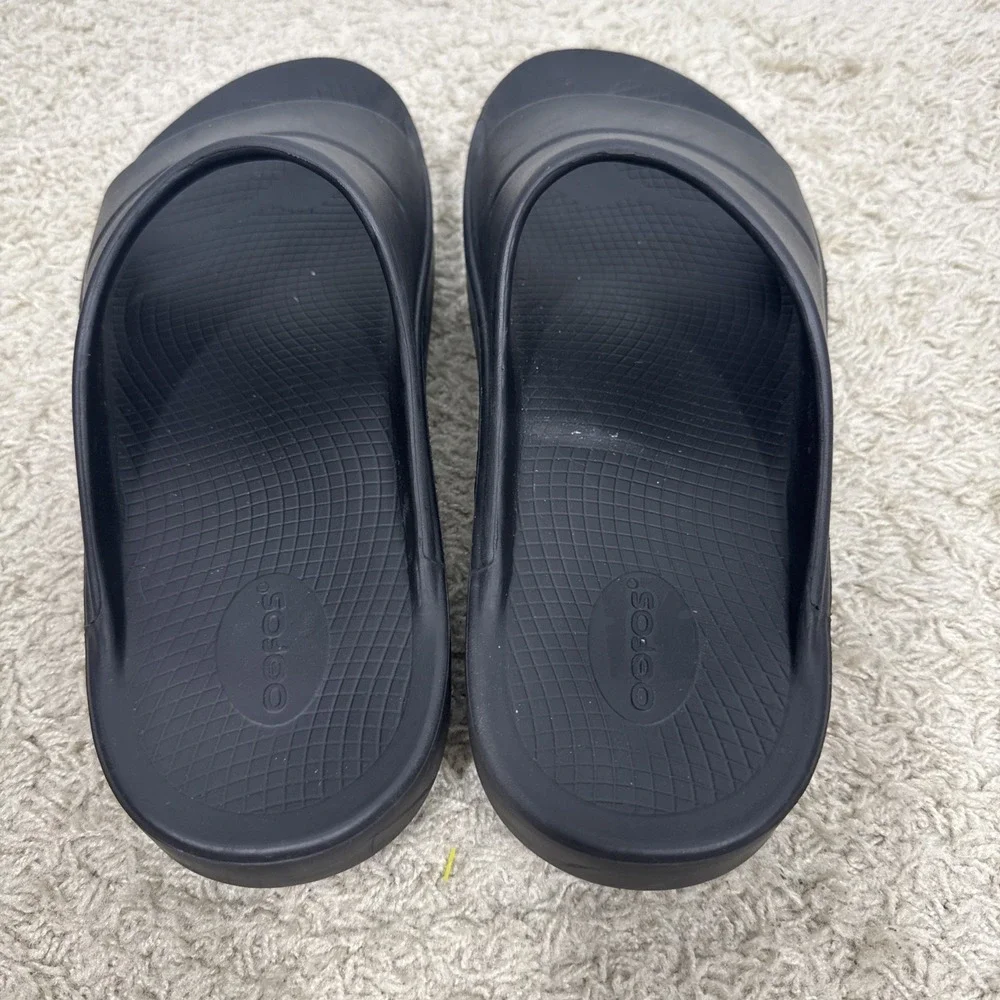 OOFOS OOAHH Slide Recovery Sandals Black Mens 13 Slip On Comfort Shoes Beach